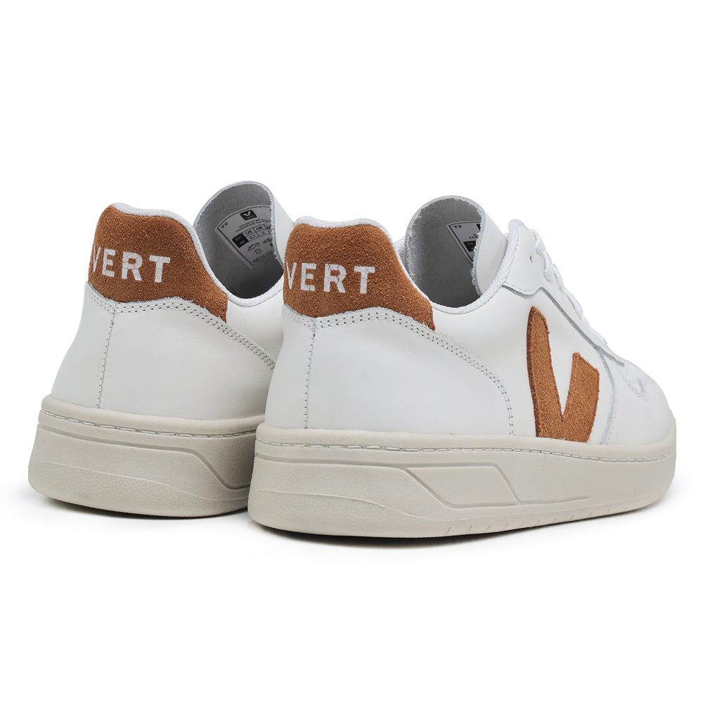 TÊNIS VERT V-10 COURO EXTRA WHITE CAMEL