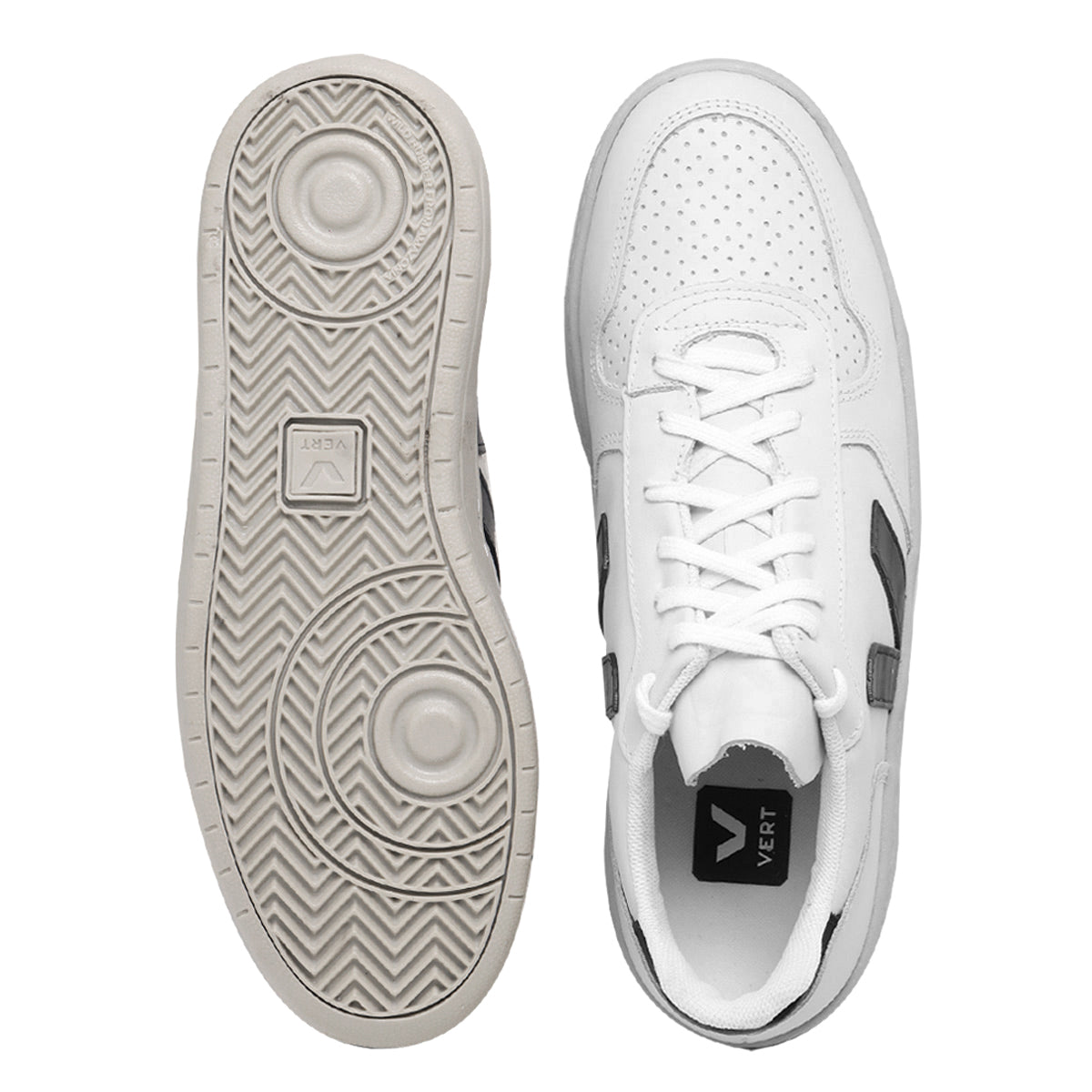 TÊNIS VERT V-10 COURO EXTRA WHITE BLACK