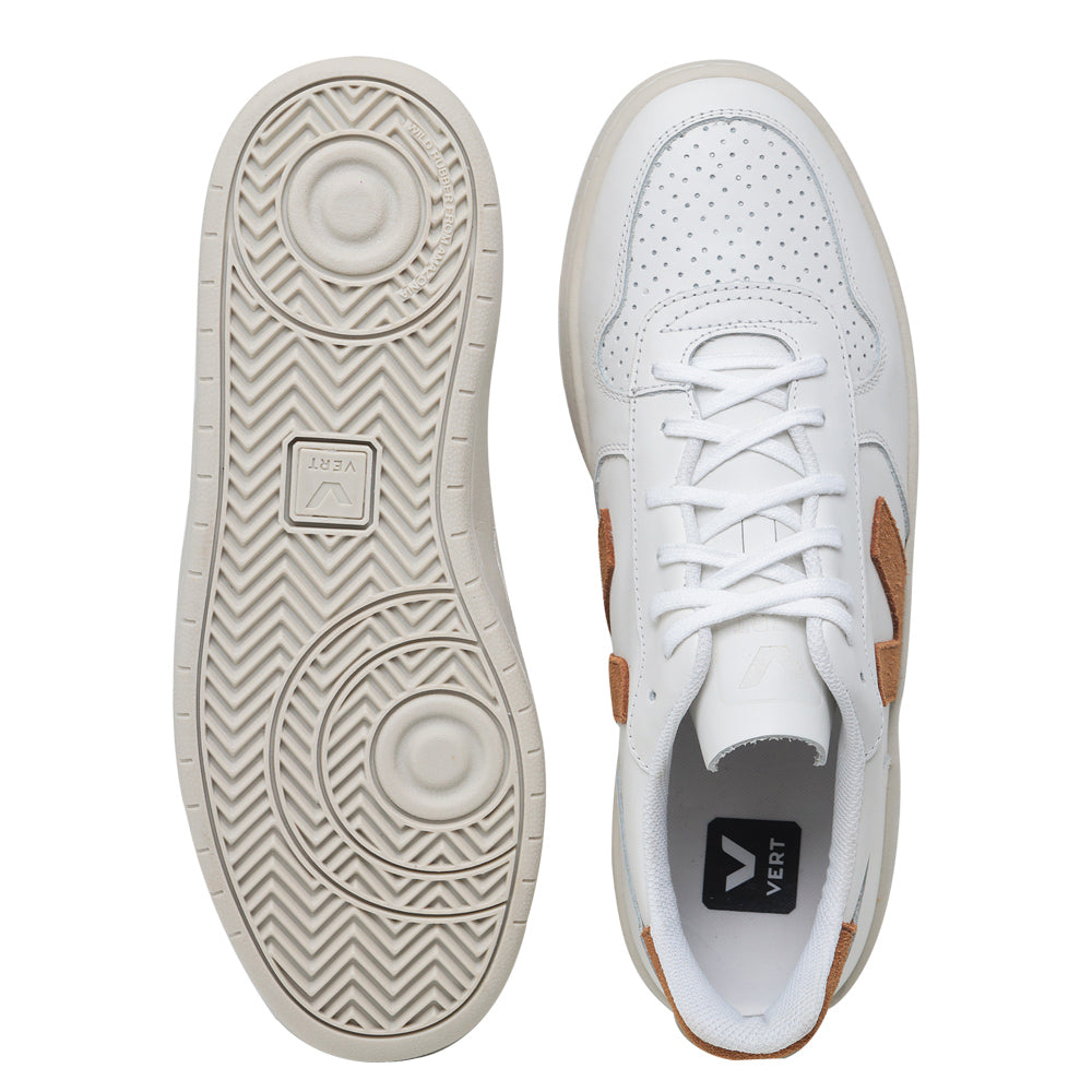TÊNIS VERT V-10 COURO EXTRA WHITE CAMEL