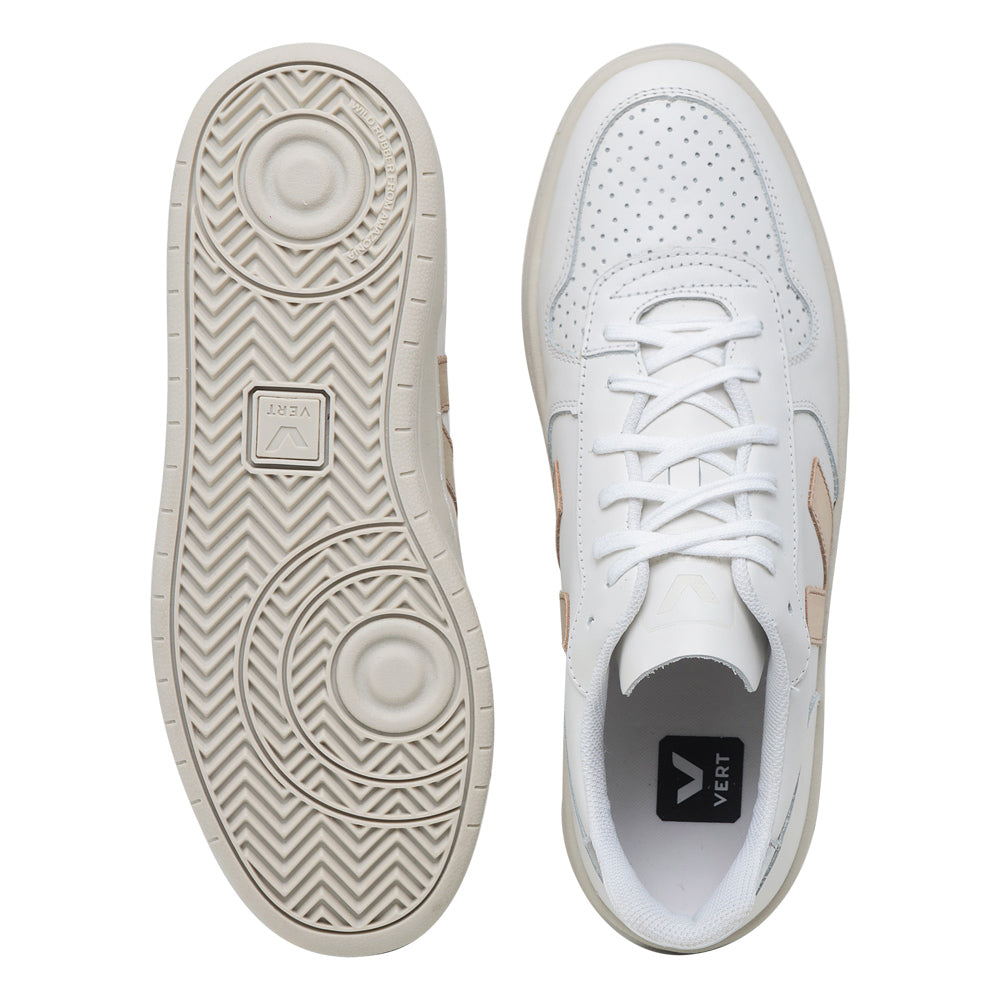 TÊNIS VERT V-10 COURO EXTRA WHITE PLATINE SILVER