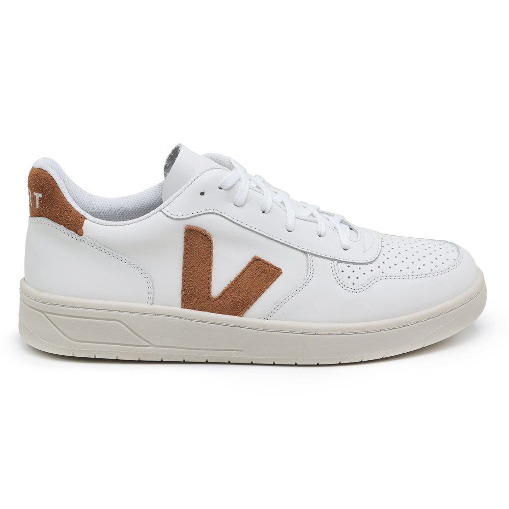 TÊNIS VERT V-10 COURO EXTRA WHITE CAMEL