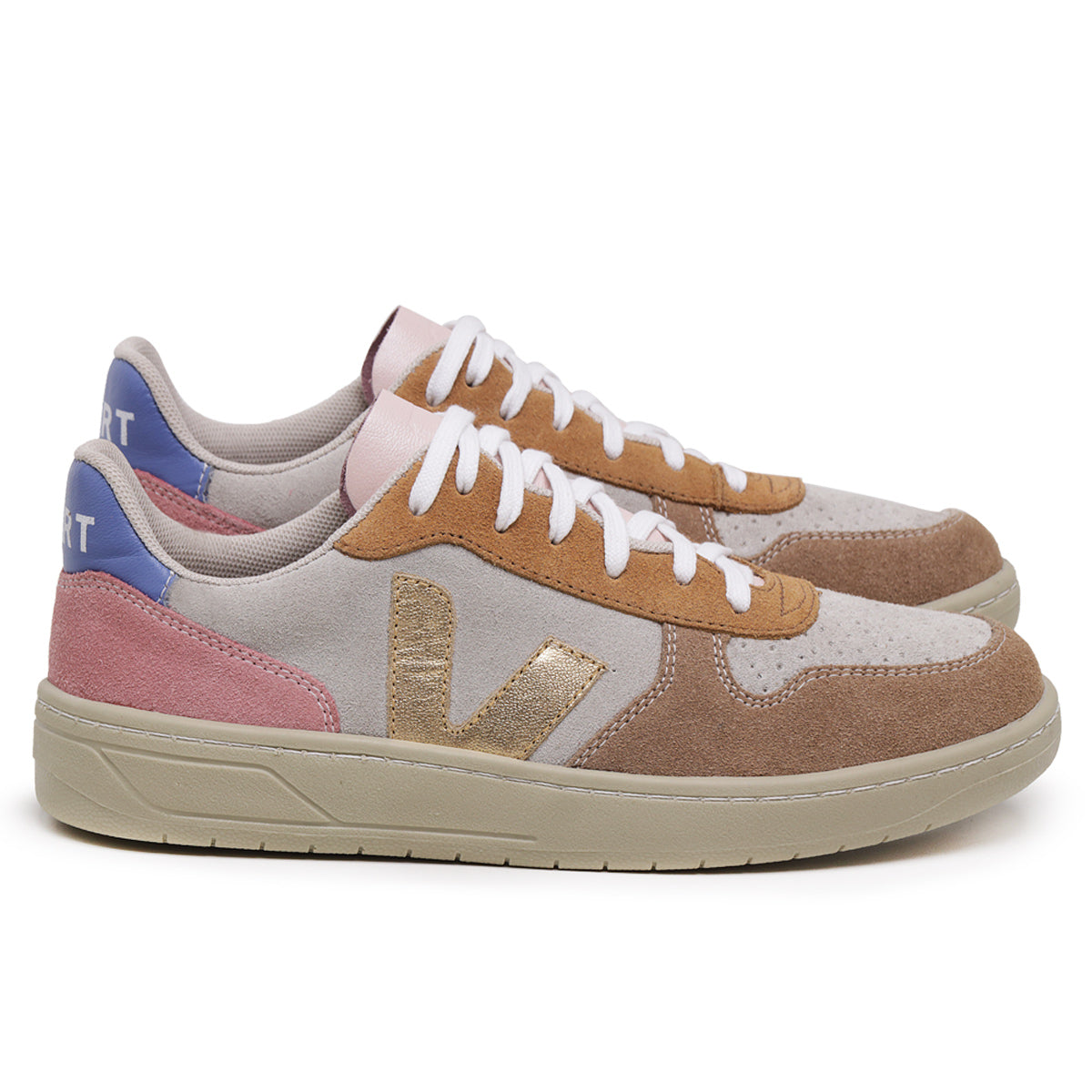 TÊNIS VERT V-10 SUEDE MULTICO PEACH