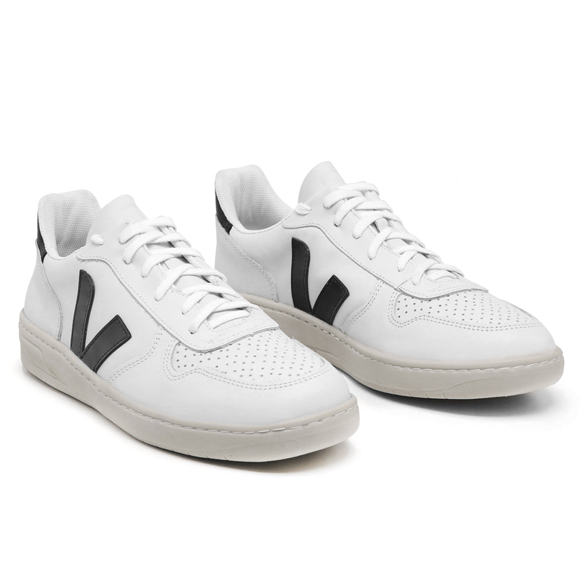 TÊNIS VERT V-10 COURO EXTRA WHITE BLACK